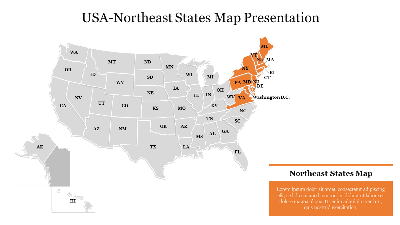 Northeast States Map